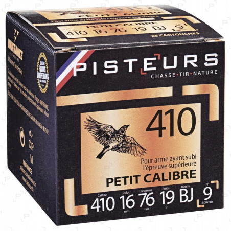 Cartouches à grenailles plombs PISTEURS CAL 410/76 - PETIT CALIBRE