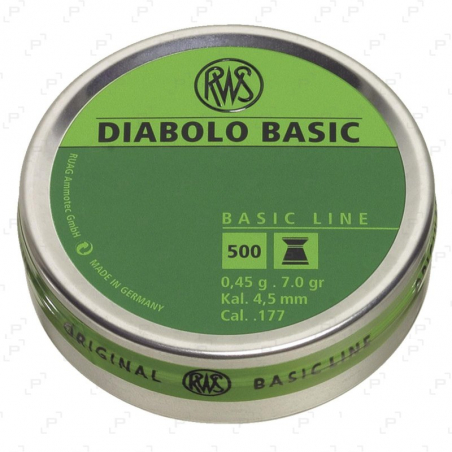 Boite de plombs à jupe 4,50 mm RWS BASIC LINE DIABOLO BASIC