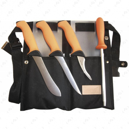 Set de couteaux de boucher EKA orange manche SantoPrène 4 pièces