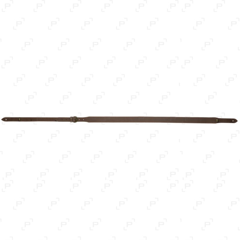 BRETELLE PLATE CUIR MARRON ATTACHES MOUSQUETONS