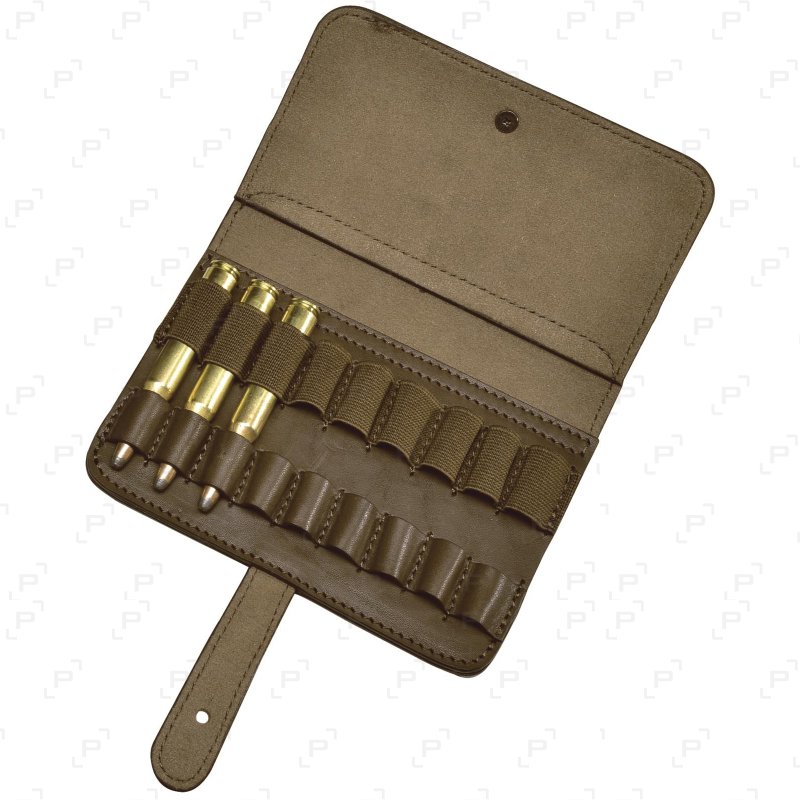 Étui Extensible Pour Cartouches De Calibre 20 – En Cuir Marron Avec Boucle De Ceinture – Pour Fusil De Chasse