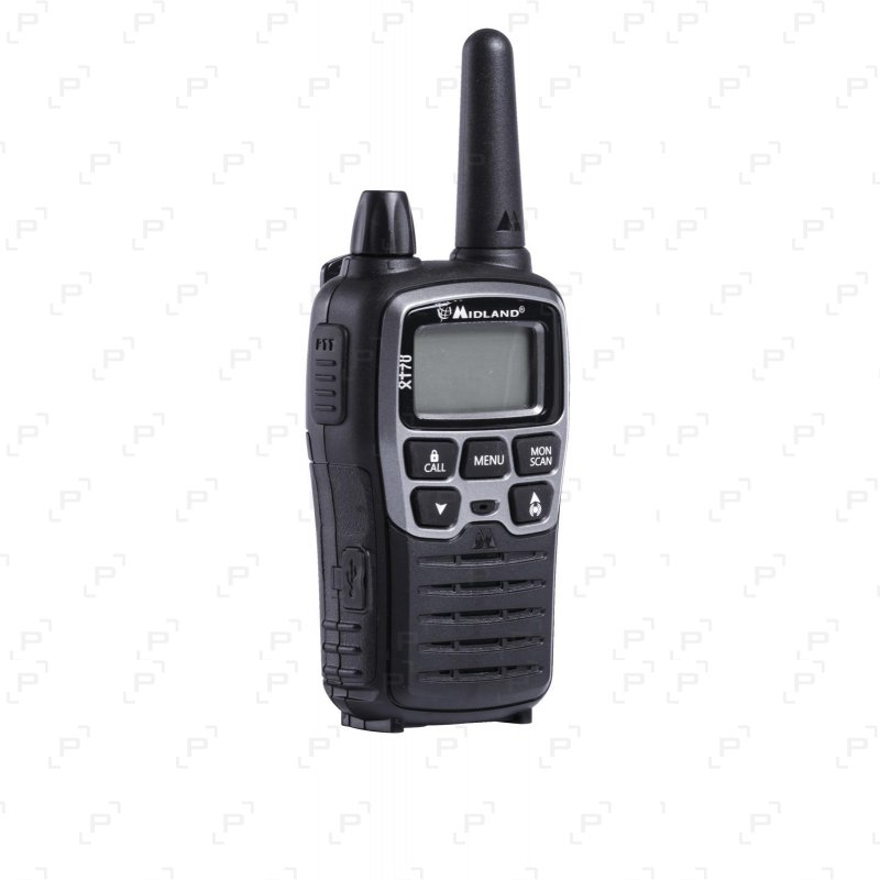 Paire de talkies-walkies MIDLAND XT70 noirs avec chargeur de