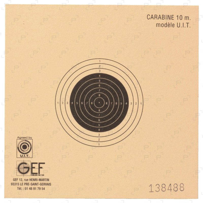 Cibles de tir en carton GEF CARABINE 10 M 10 x 10 cm - Armurerie Pisteurs