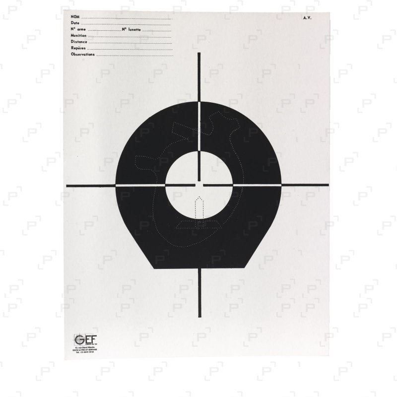 Cibles de tir en carton GEF COEUR DE CHEVREUIL 23 x 30 cm