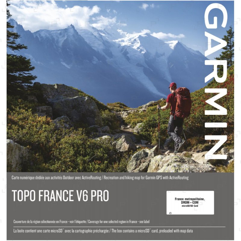 Cartes topographiques GARMIN TOPO FRANCE V6 PRO pour colliers de repérage