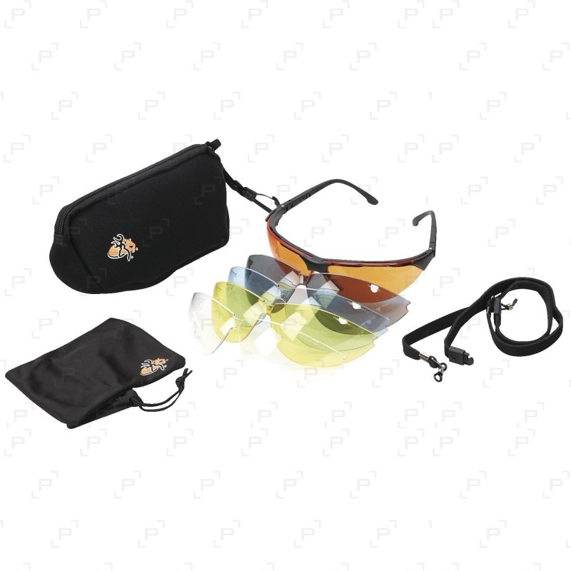 Lunettes De Tir Browning Jaunes - Protection Impact ANSI Z87.1 Avec Nez Et Tempes Antidérapants