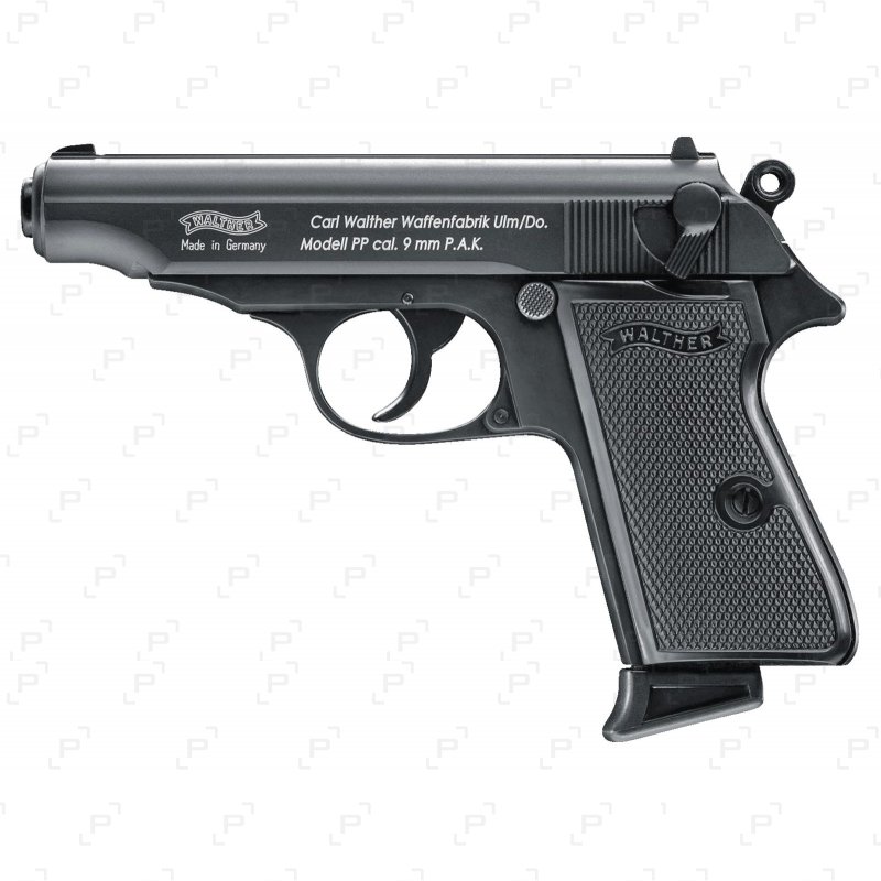 Pistolet alarme WALTHER PP calibre .9mm à blanc ou à gaz