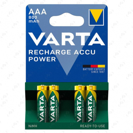 Blister de 4 piles rechargeables VARTA HR03 ACCU POWER 1,5V