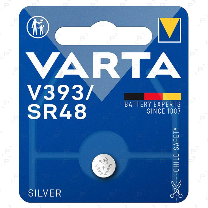Blister de 1 pile d'oxyde d'argent VARTA V393 1,55V