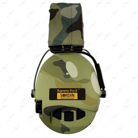 Protection Auditive Sordin Pro-X - Active Pour Chasse - Amplification 1:4 - Coussin Gel - Bande Tissu - EN 352